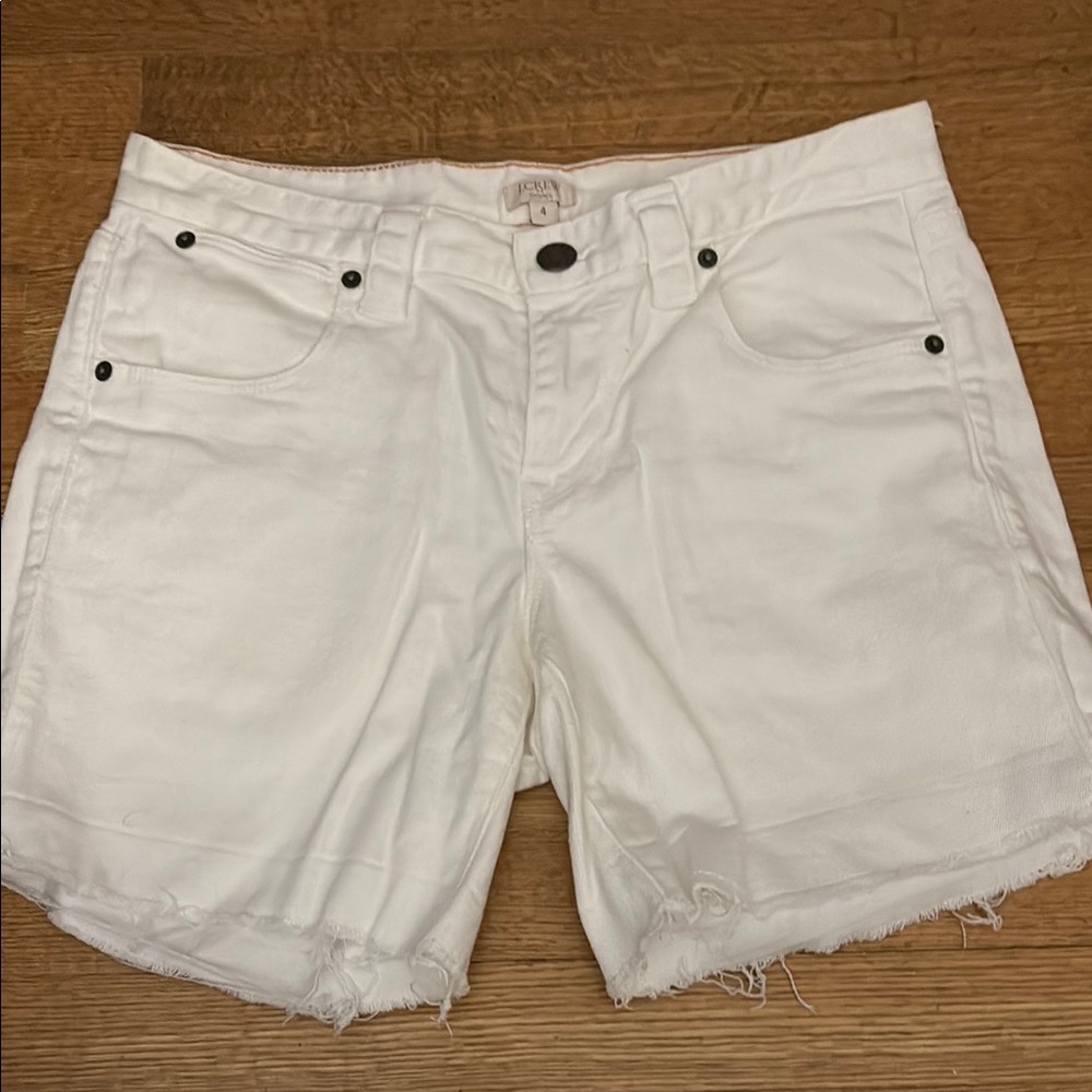 J. Crew White Denim Jean Shorts